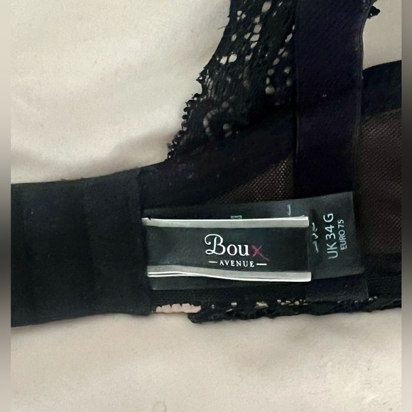 BOUX AVENUE Black & Gold Super PushUp Plunge Bra UK 34G - Picture 3 of 7